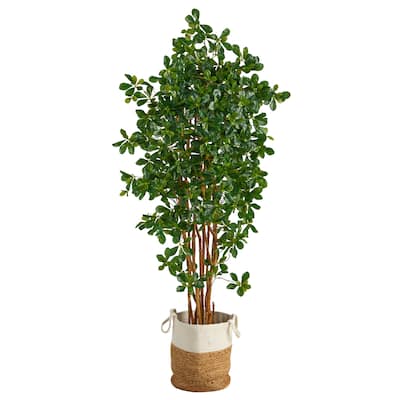 6' Black Olive Artificial Tree in Handmade Natural Jute and Cotton Planter