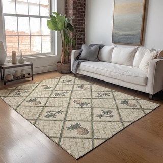 Pineaaple Insoired Rug Premium Washable Super Soft Pineapple Palm Tree Mayfield Rug - Bed Bath ...