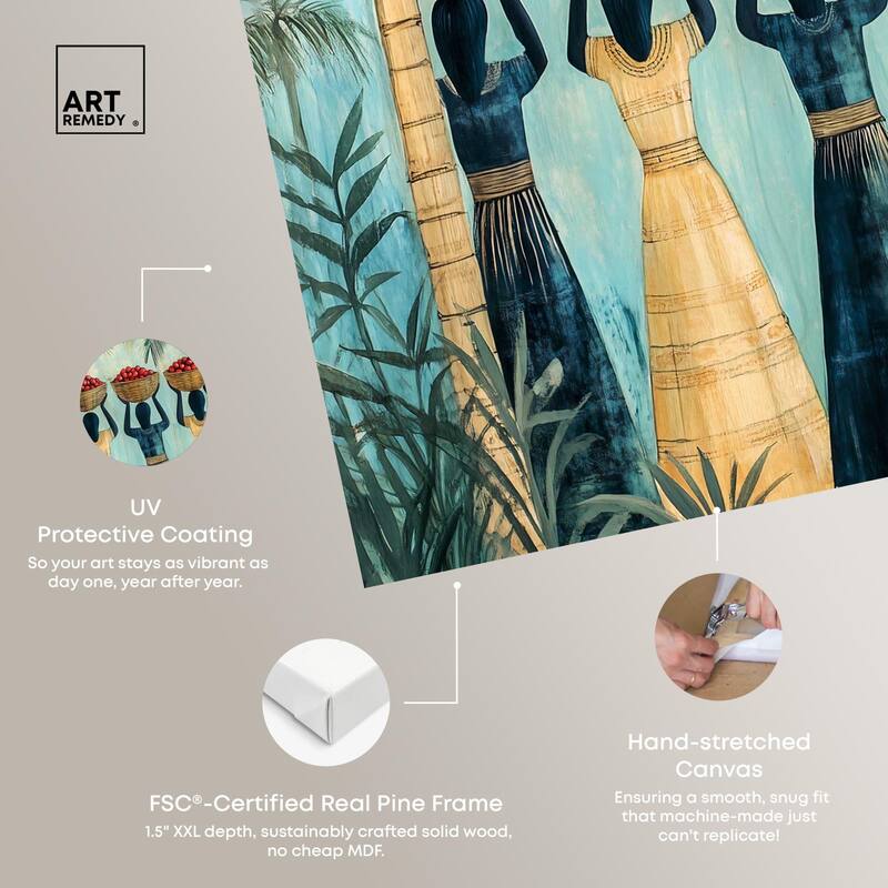 Walk Under Palms Canvas by Art Remedy, Gallery Wrapped