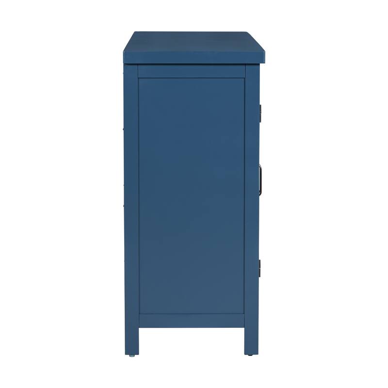 4-Door Storage Sideboard with Adjustable Shelves and Retro Atimon Handles ,Ample Storage,Pinewood Legs