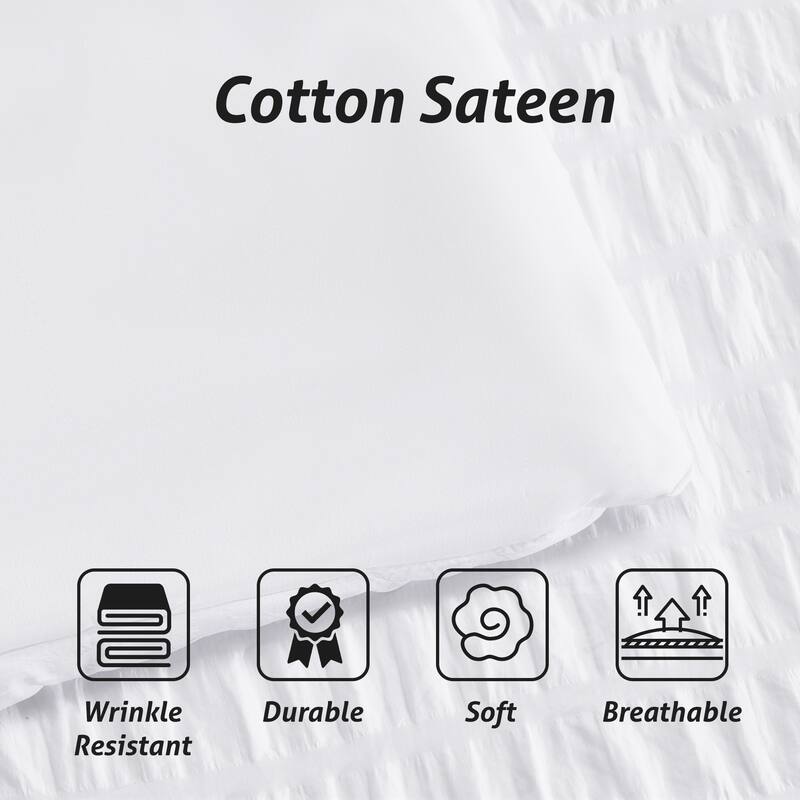 7-piece Seersucker Bedding Set, Comfortable and Durable Bed in a Bag