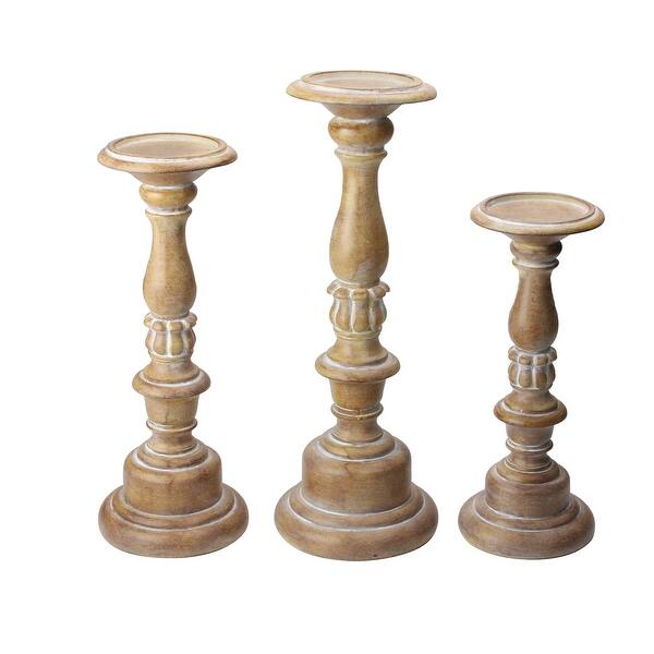 Shop Set Of 3 Assorted Size Rustic White Dusted Pillar Candle