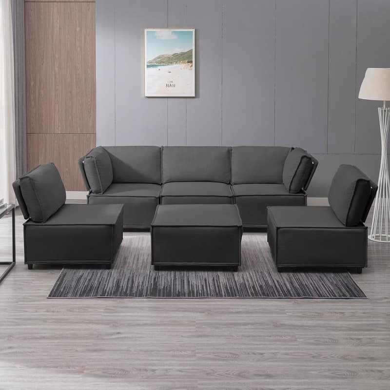 Mixoy Convertible Modular Sleeper Couch with Ottoman