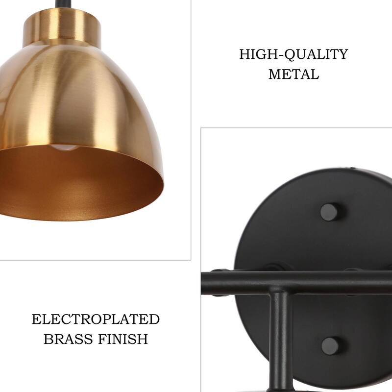 Modern 3-Light Black Gold Bathroom Vanity Lights Metal Wall Sconces