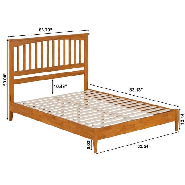dimension image slide 8 of 19, Becket Solid Wood Low Profile Platform Bed