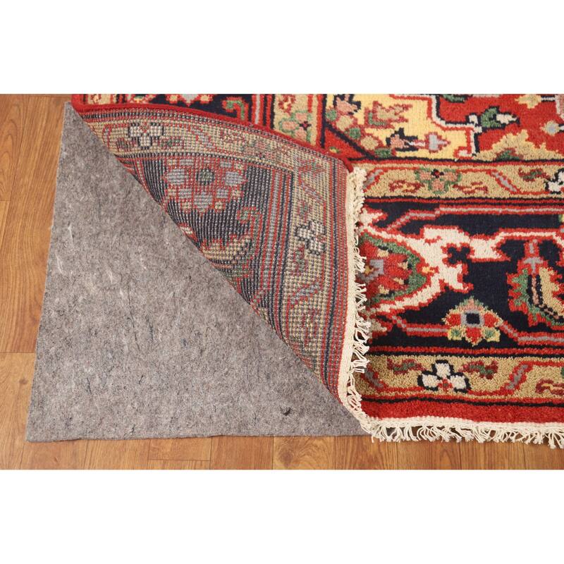 Hand Knotted Oriental 100% Wool Carpet Traditional Medallion Red Heriz (serapi) Area Rug - 10' 4'' X 7' 9''