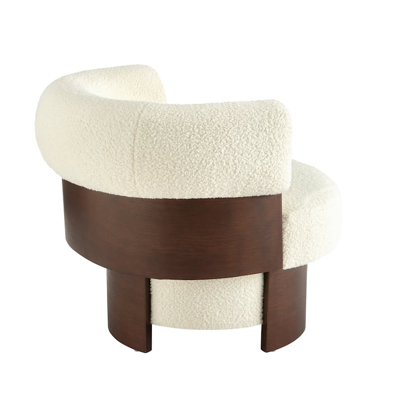 Scott Living Scrolla Beige Swivel Barrel Chair