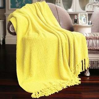 BNF Home Knitted Tweed Throw Couch Throw