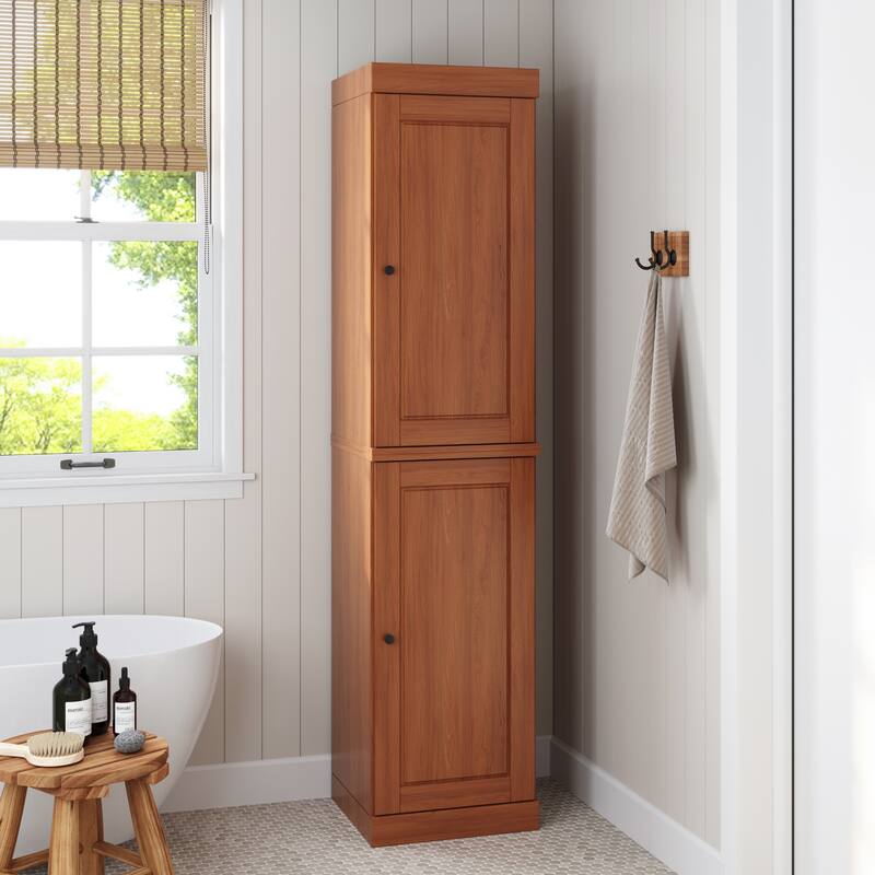 100% Solid Wood 16.5" Bathroom Cabinet with Optional Doors by Palace Imports - Mocha-Solid