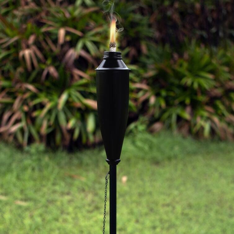 Deco Home Set of 4 Garden Tiki Torch Citronella Metal Outdoor Torch - 60inch