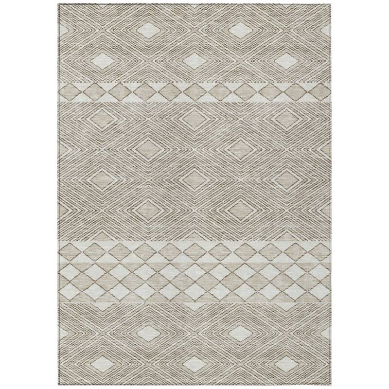 HomeRoots Geometric Transitional Rectangle Outdoor Rug