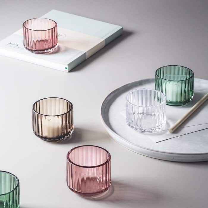 Lyngby Porcelæn Tealight Holder, H: 2.2"