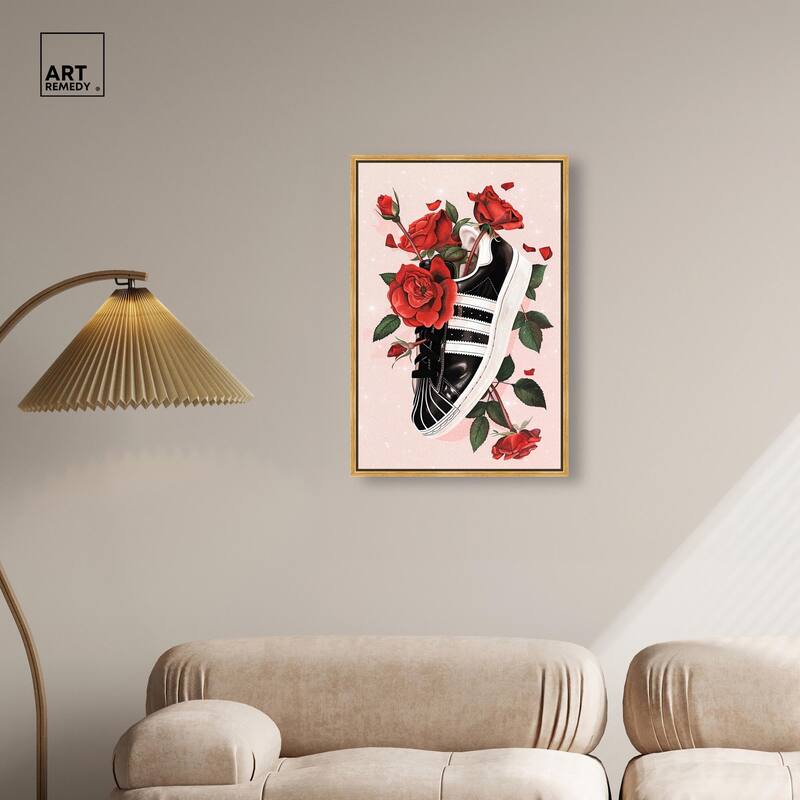 Sporty Sneaker Flowers Canvas by Art Remedy