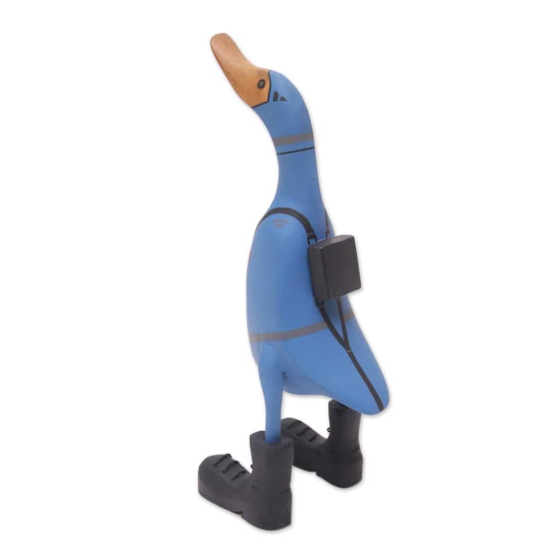 Novica Handmade Scuba Duck Wood Sculpture