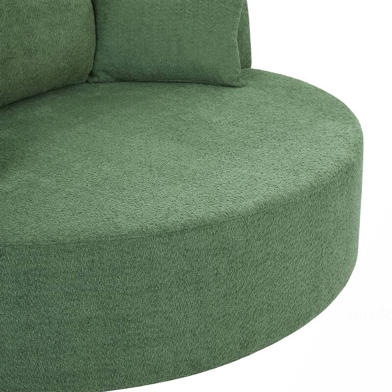 Swivel Barrel Chair with 3 Pillows
