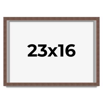 23x16 Shadow Box Frame Brown | 1.125 inches Deep Real Wood Rustic