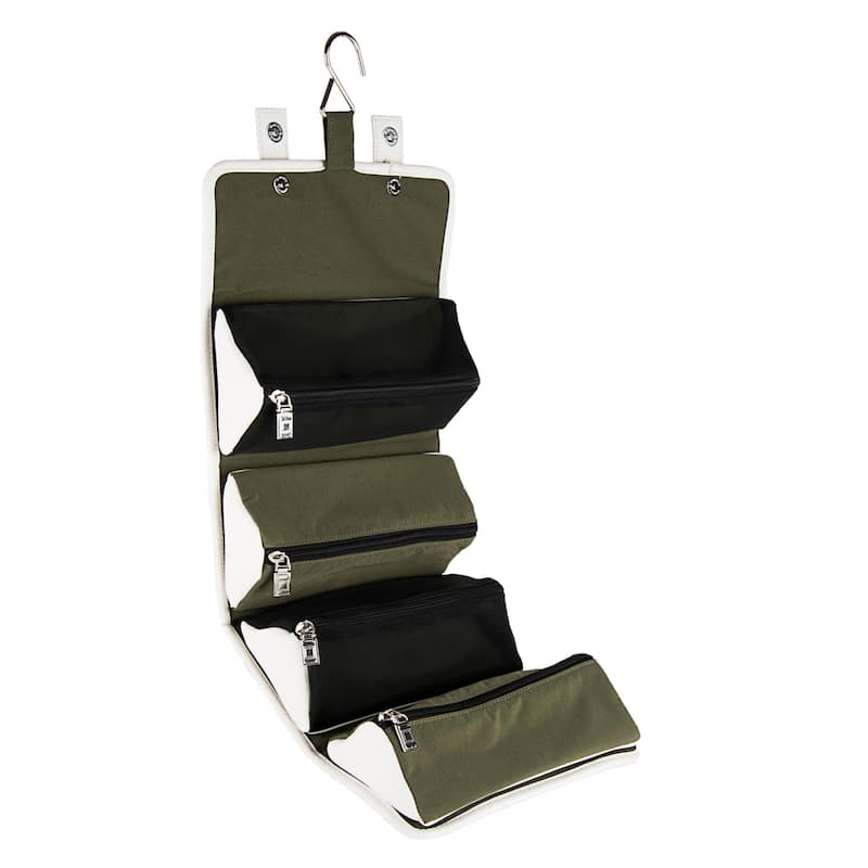 Bathroom Organizer with Funcitonal Pouches and Privacy