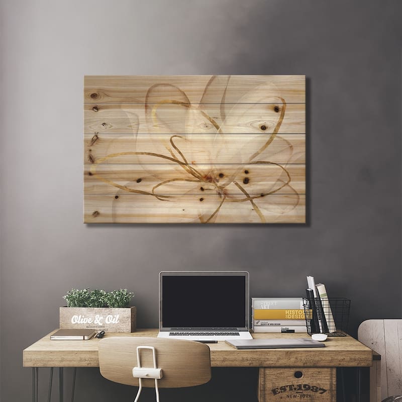 Transparent Beauty III Print On Wood by Eva Watts - Multi-Color