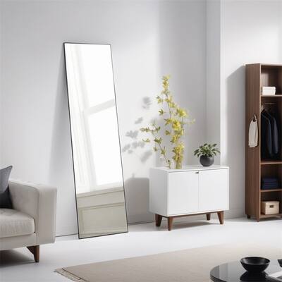Floor Standing Mirror,Wall Mirror with Stand Aluminum Alloy Thin Frame