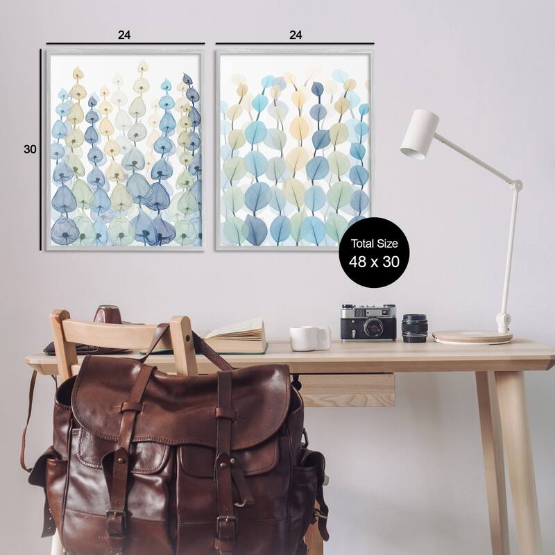 Stupell Seaweeds And Ocean Plants Blue Green Pattern Designs 2pc Multi Piece Framed Wall Art Set