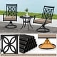 preview thumbnail 5 of 7, Gymax Patio Metal Swivel Chairs Set of 2 Fabric Bistro Rocker Chairs