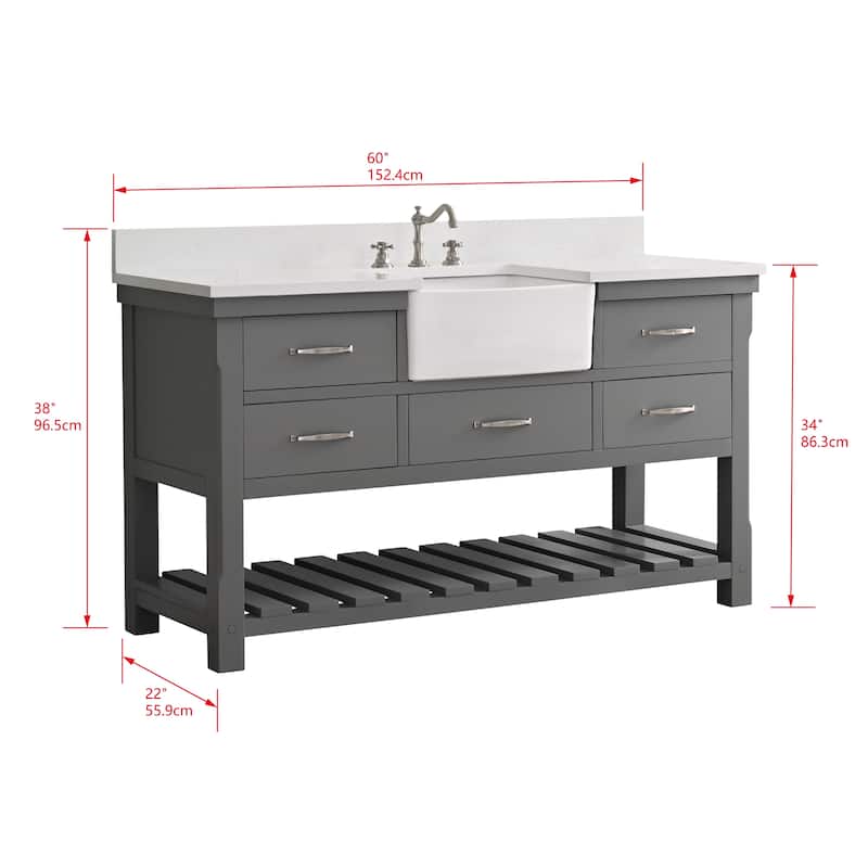 Sudio Design Wesley 60" Single Bathroom Vanity