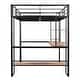preview thumbnail 8 of 9, Full Size Loft Bed with Desk and Shelves, Sturdy Metal & MDF Frame, Black
