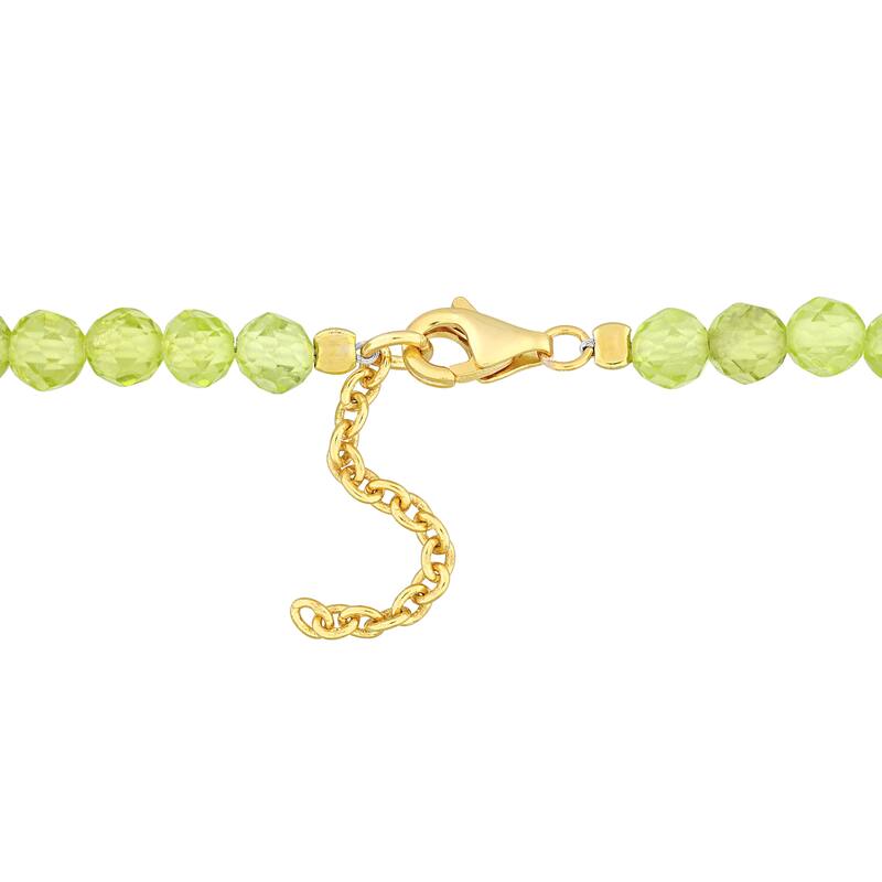 Miadora 4mm Peridot Beads 4.70ct tgw bracelet in Yellow Sterling Silver