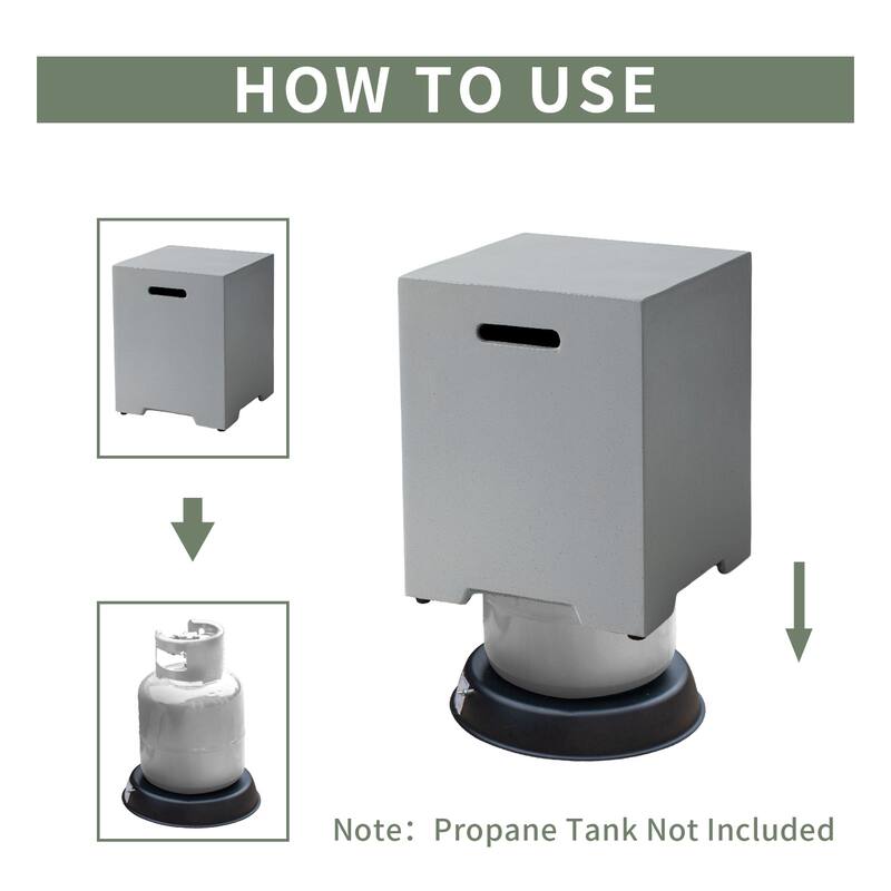 COSIEST Concrete Outdoor Propane Tank Cover Table