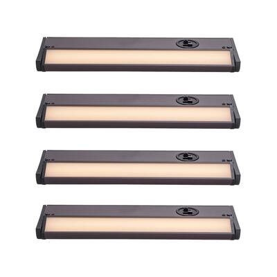 4-Pack Bronze Selectable 3000K/3500K/4000K Dimmable Integrated LED Under Cabinet Light