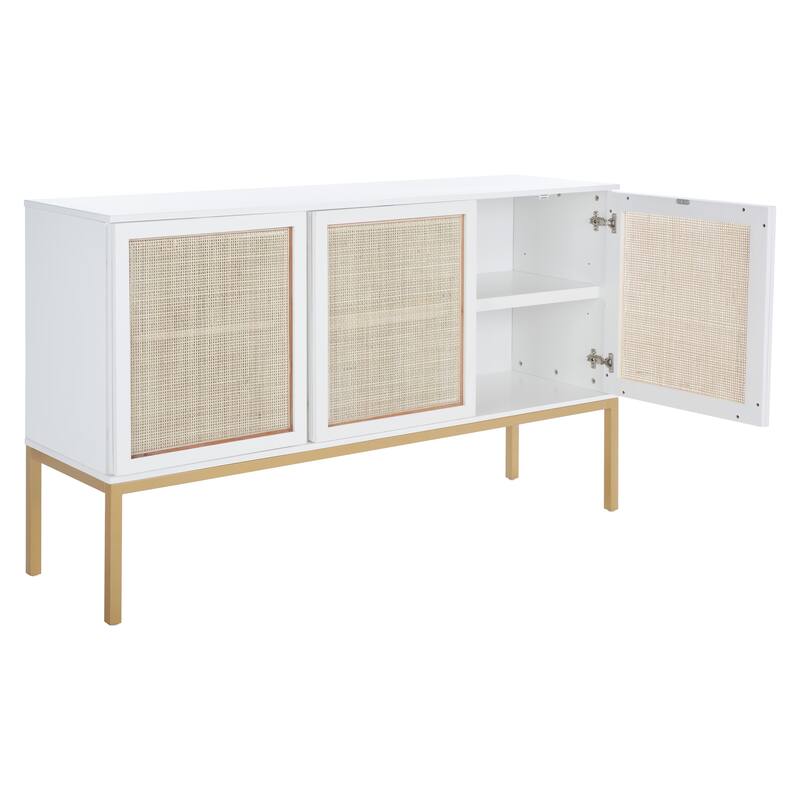 SAFAVIEH Tabetha 2-Shelf Rattan Sideboard - 54 In. W x 15 In. D x 33 In. H - 54Wx15Dx33H