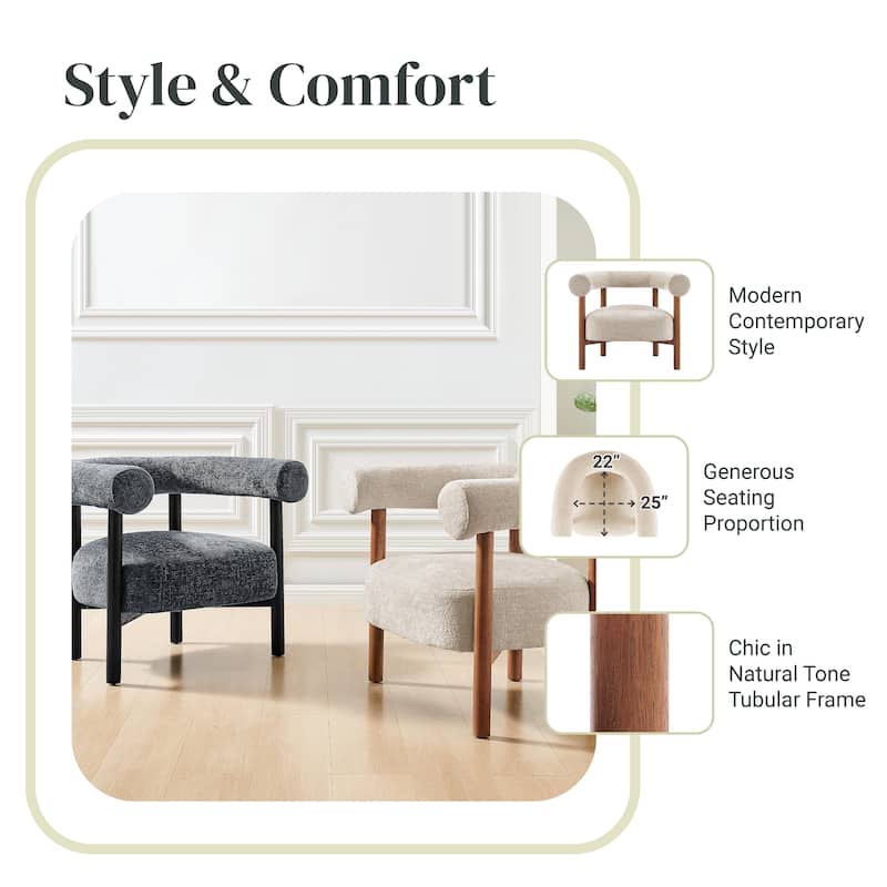 NPD Furniture Vincent Chenille Accent Arm Chair