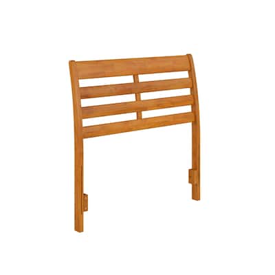 Solid Wood Headboard Twin Size - Victorian Style Bed Frame with USB Charger - Light Toffee Finish