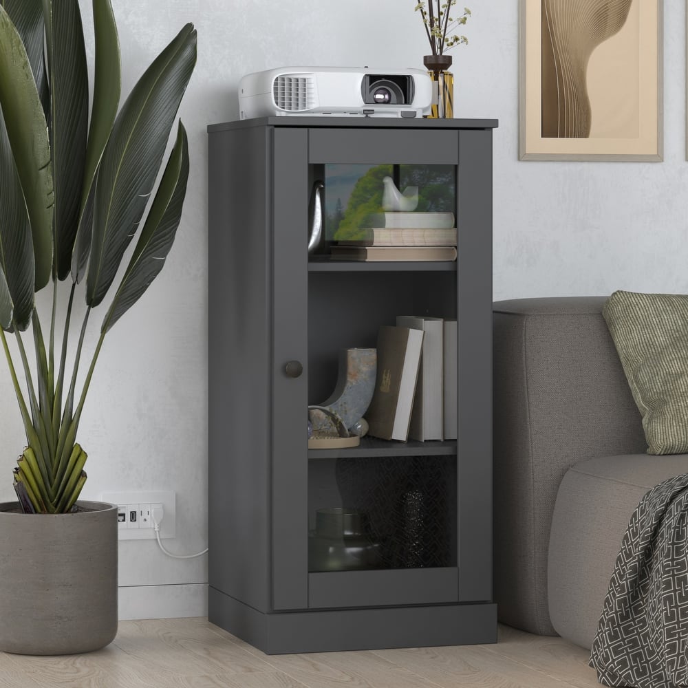 Palace Imports 100% Solid Wood 3-Shelf Bookcase with Clear Glass Door and Adjustable Shelves