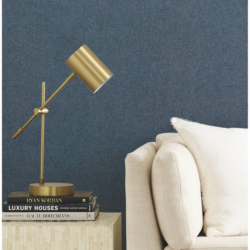 Warner Herringbone Tweed Denim Woven Wallpaper