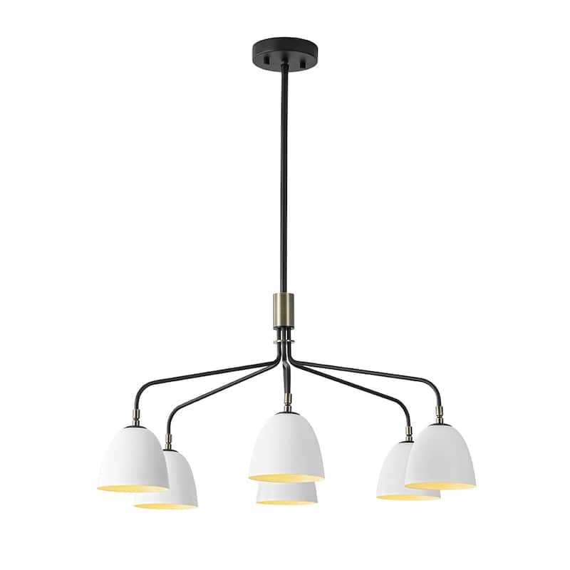 Modern Farmhouse 6-Light Curved Arm Metal Chandelier