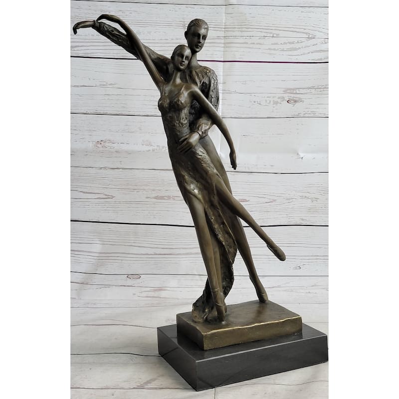 Bronze Sculpture Modern Art Pair Of Ballerina Dancers By Aldo Vitaleh Figurine