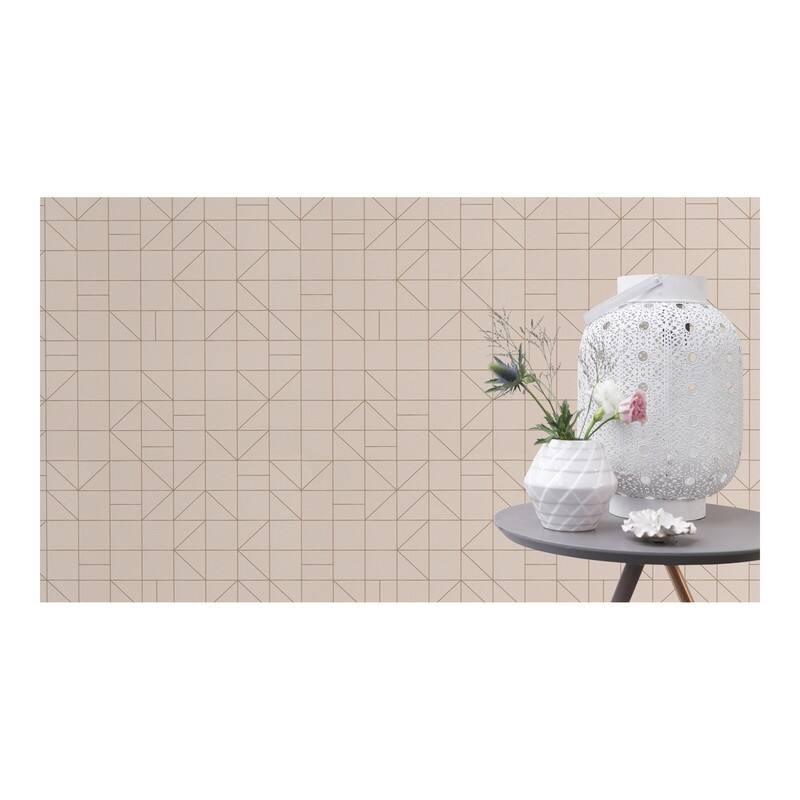 Rasch Teague Light Pink Geometric Wallpaper - 20.5 x 396 x 0.025