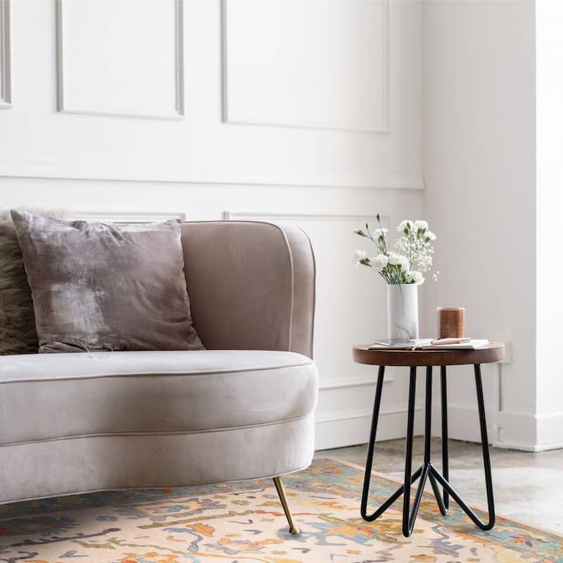 ECARPETGALLERY Hand-knotted Modern Oushak Ivory Wool Rug - 10'2 x 13'10