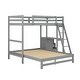 preview thumbnail 12 of 13, Twin over Full Bunk Bed with Built-in Desk and Three Drawers-Grey