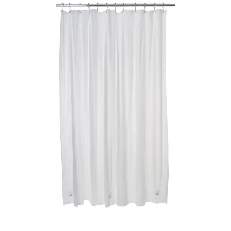 Bath Bliss 2 Pack Heavy Weight Shower Liner in Frost - White