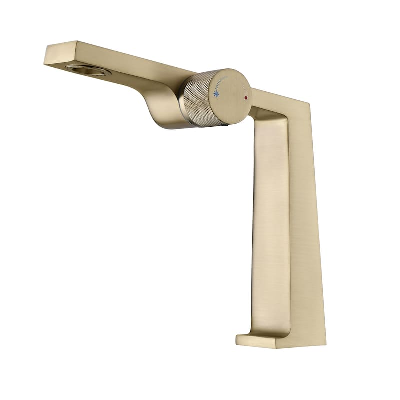 Rbrohant Single Handle Bathroom Faucets, Creative Water Outlet Design Single Hole Bathroom Sink Faucet - Brushed Gold