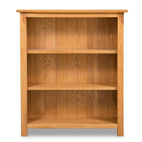 Shop Vidaxl 3 Tier Bookcase 27 6 X8 9 X32 3 Solid Oak Wood