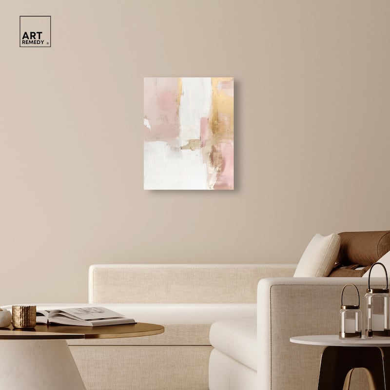 Blush Gold Shimmer I Canvas by Art Remedy, Gallery Wrapped
