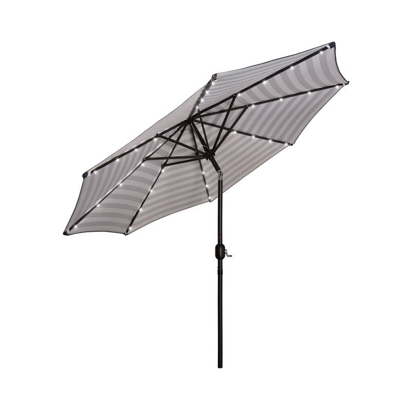 9 Ft. Solar Power Lighted Patio Umbrella with Concrete Base