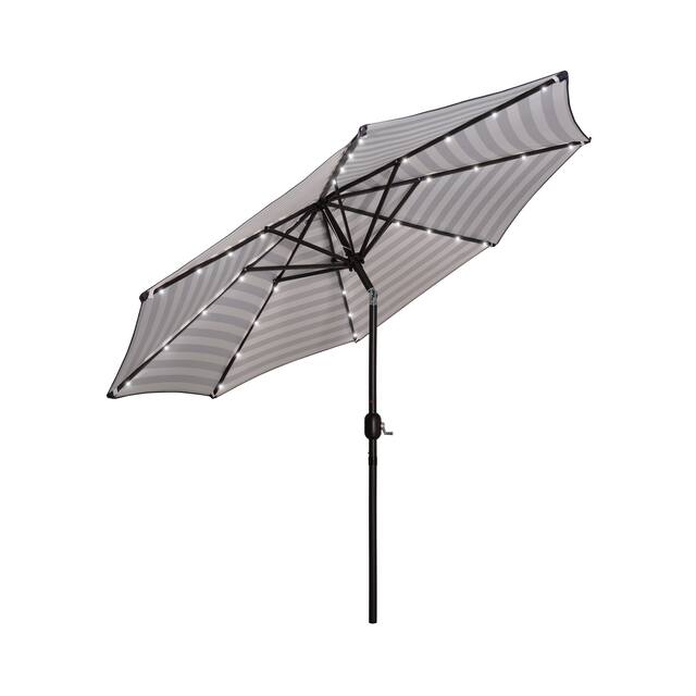 Lucent 9-foot Solar Led Lighted Patio Umbrella - Grey Strip