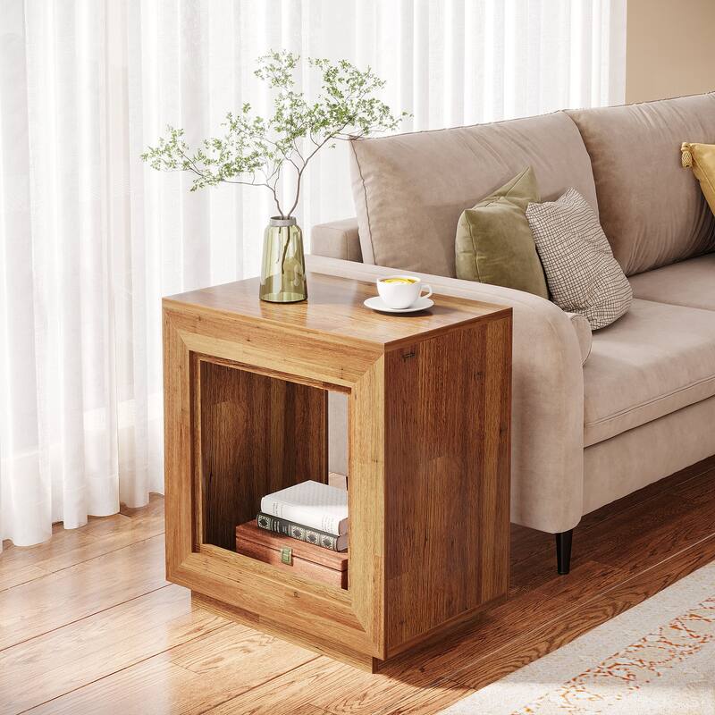 Small Farmhouse End Side Table Nightstand Bedside Table