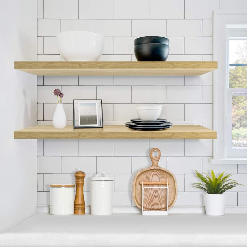Sorbus Long Floating Shelves for Wall Set of 2 - 35"L x 9"W x 1.5"H