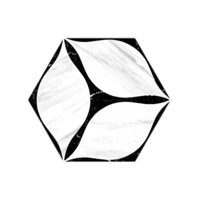 Capricho 8x9 Black Matte Hexagon Porcelain Tile - Floor, Wall, Backsplash