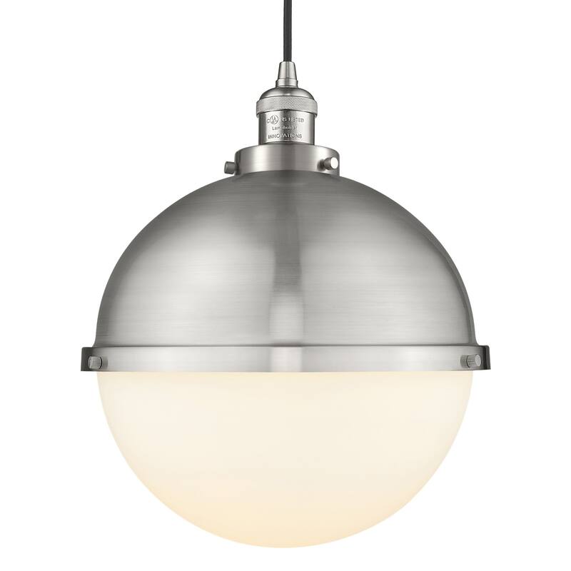 Innovations Lighting 201C-16-13 Hampden Pendant Hampden 13" Wide - Brushed Satin Nickel / Matte White
